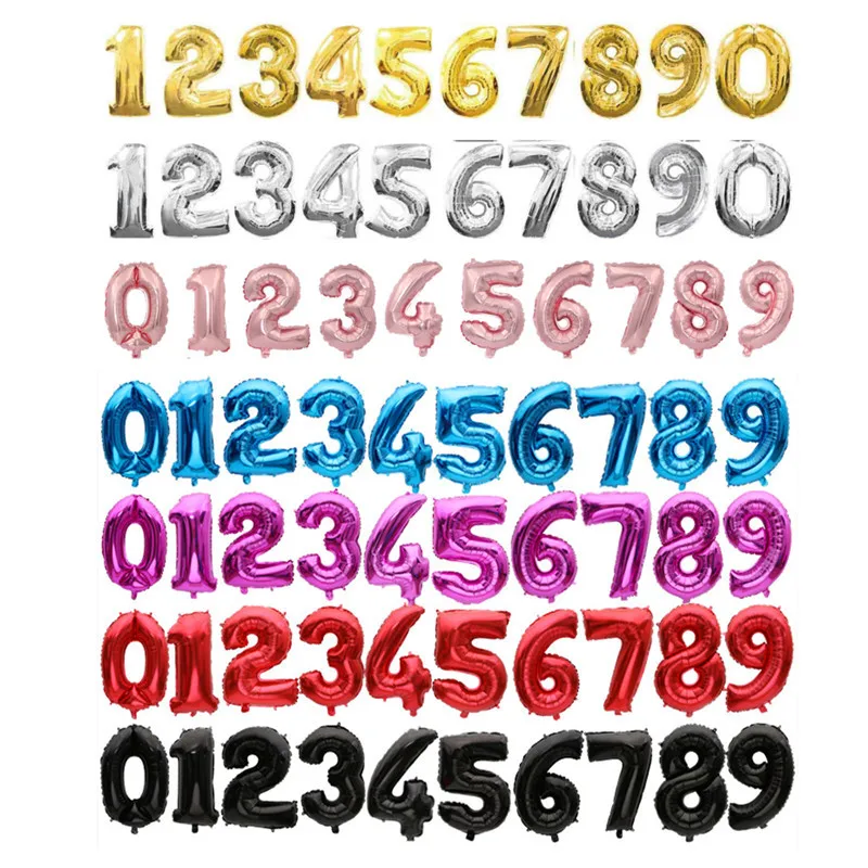 

32 Inch Multicolor Number Balloon For Party Number Foil Balloons Baby Shower Happy Birthday Party Wedding Balloons Globos