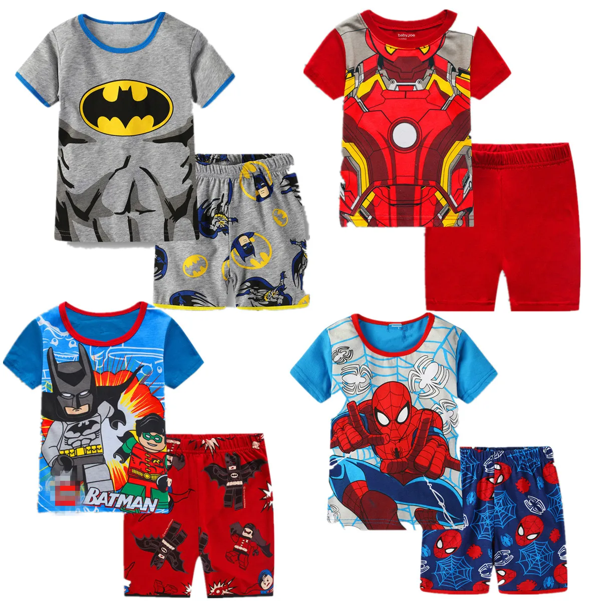 

Spiderman Kids T-shirt and Pants Sets Iron Man Batman Clothing Set