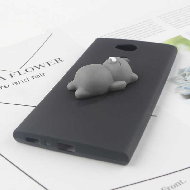 Мягкий чехол для телефона с объемными игрушками Sony Xperia 1 II 5 8 10 XA1 XA2 XA3 L1 L2 L3 L4 XZ1 XZ2 XZ3