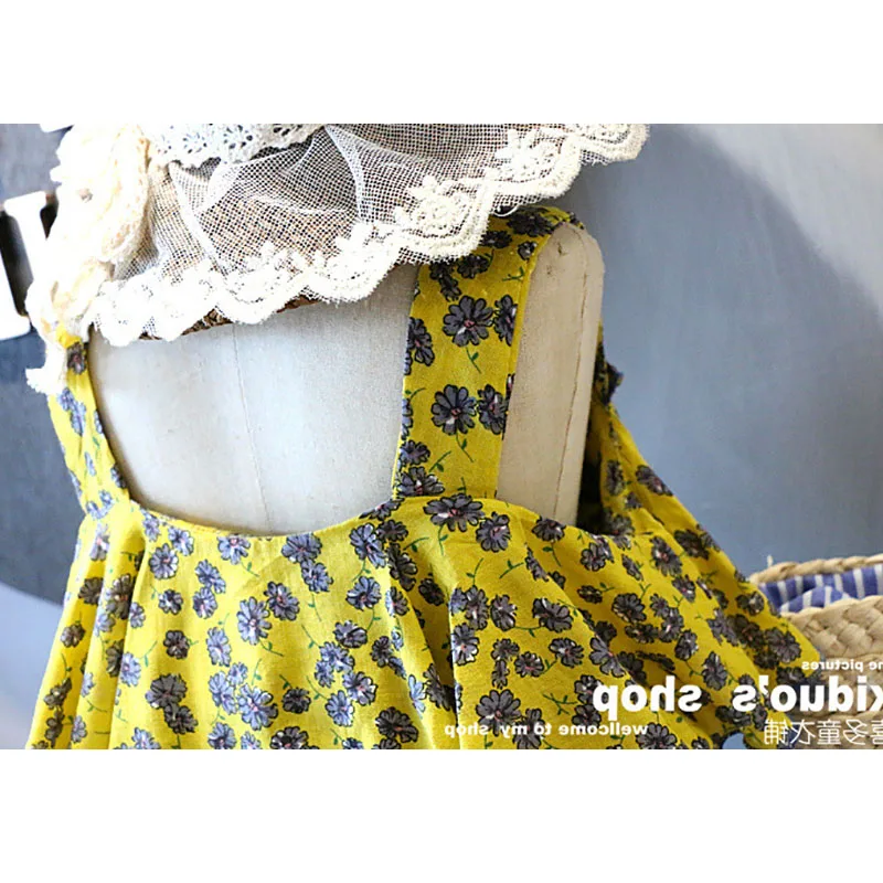 Children Girls Clothing Sets Teenage Kids Clothes Suit Girl Print Tops + Blue Shorts 4-8 Years Children Clothing Set For Girls