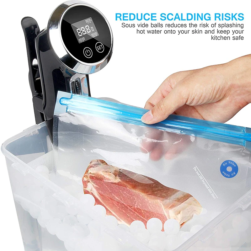 Осаждения Sous Vide варочные шары BPA бесплатно 20 мм 200 шары с сеткой мешок для сушки для водяной ванны Sous Vide приготовление пищи