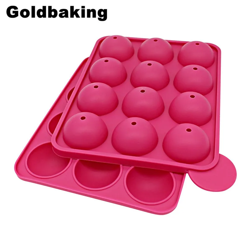 

12 Cups Silicone Pop Cake Mold Lollipop Baking Tray