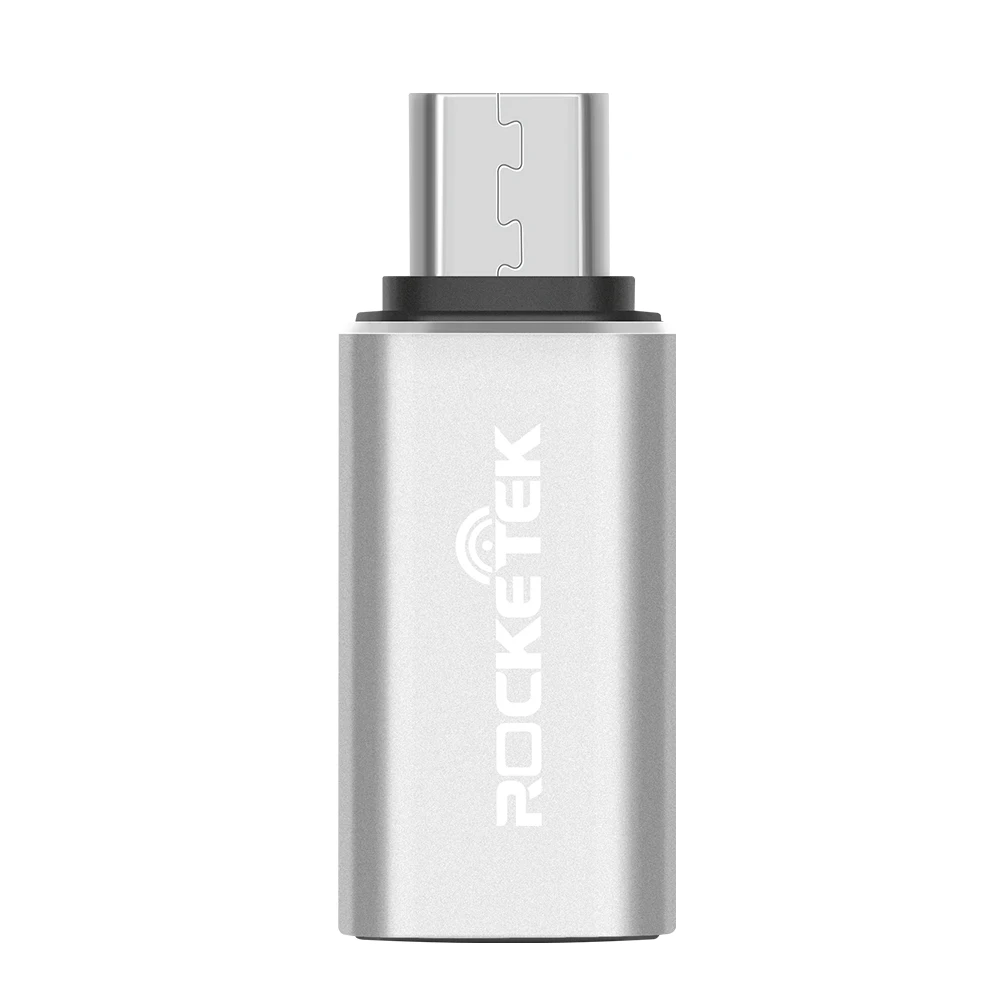 Rocketek Micro-type-c USB C адаптер зарядное устройство аксессуары для синхронизации данных Зарядка для samsung Xiaomi LG huawei Android мобильных телефонов - Цвет: Серебристый