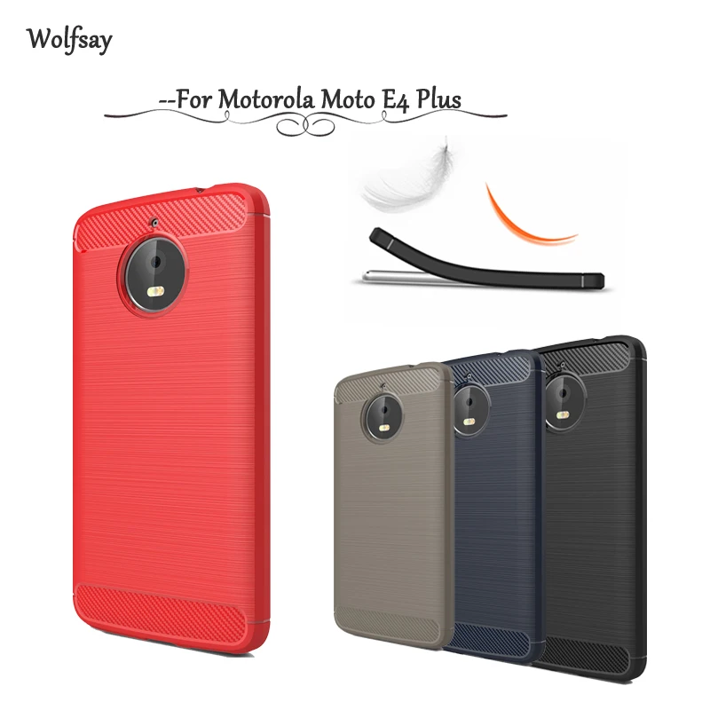 Wolfsay Case For Motorola Moto E4 Plus cover TPU Brush Rugged Armor Cover XT1773 |