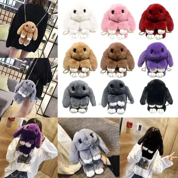 

THINKTHENDO Fashion Women Soft Rabbit Artificial Fur Crossbody Lovely Girl Handbag Shoulder Bag Storage Phone Satchel Purse New