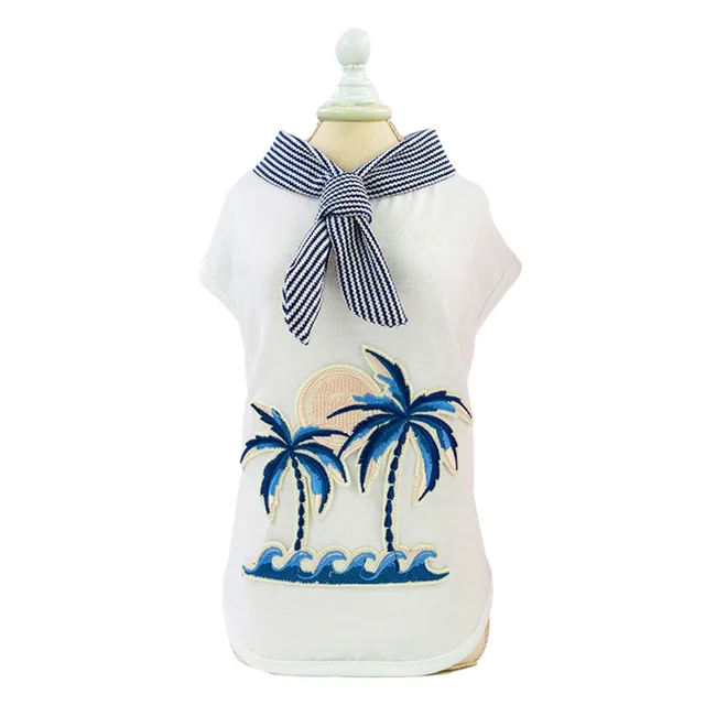 Dog Clothes Summer Pet Cat Vest Couple Dogs Clothing for Small Medium Dogs Costume Ropa Para Perro Small Dog Vests Coconut Tree