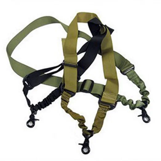 

1PC Tactical Single one 1 Point Airsoft Rifle Gun Sling Adjustable Bungee Sling Black Sand Army Green 3 Colors