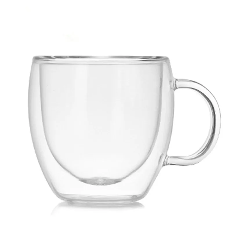 150 ml komplet kavnih skodelic, čajne skodelice, ročno izdelane kreativne pisarniške skodelice, toplotnoizolacijske prozorne posode za pijačo, dvojne steklene skodelice_voghion.com