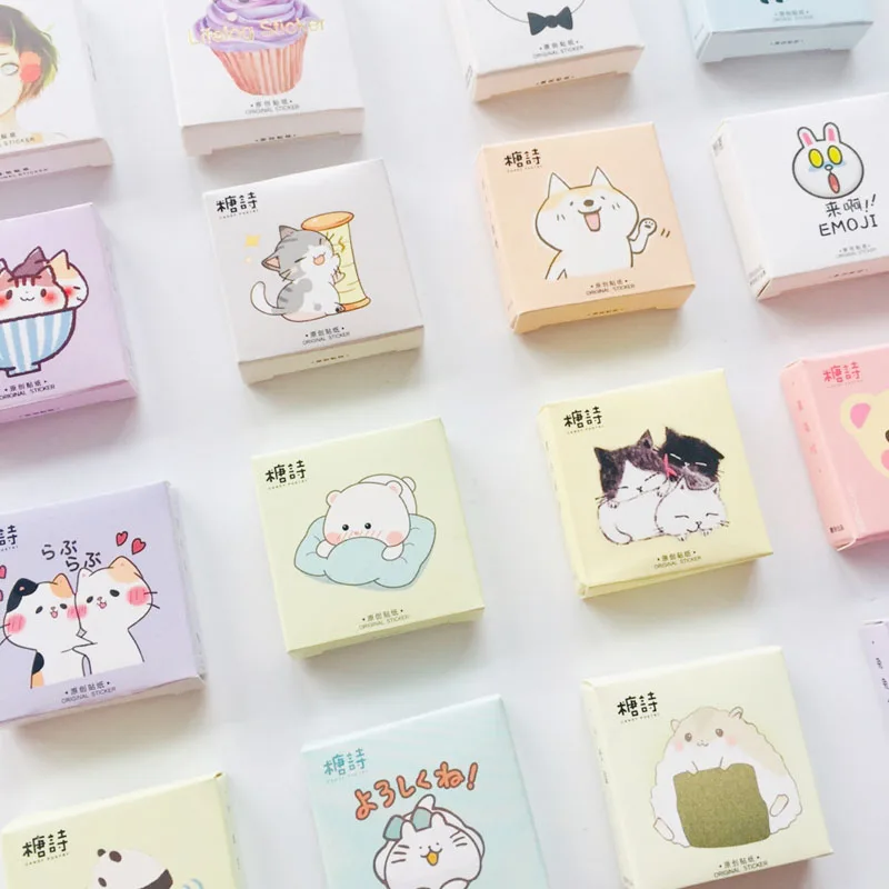 Милые мини декоративные наклейки Molang 1 коробка скрапбукинг DIY дневник альбом