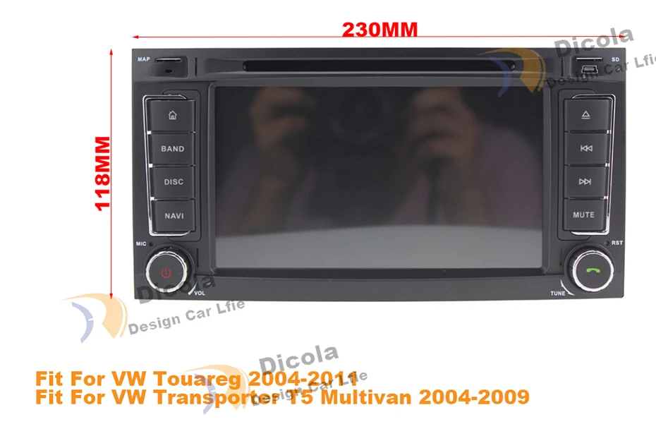 Perfect IPS DSP Android 9.0 4G+64G CAR GPS For VW Volkswagen Touareg T5 Transporter Multivan dvd player radio multimedia navigation PC 0