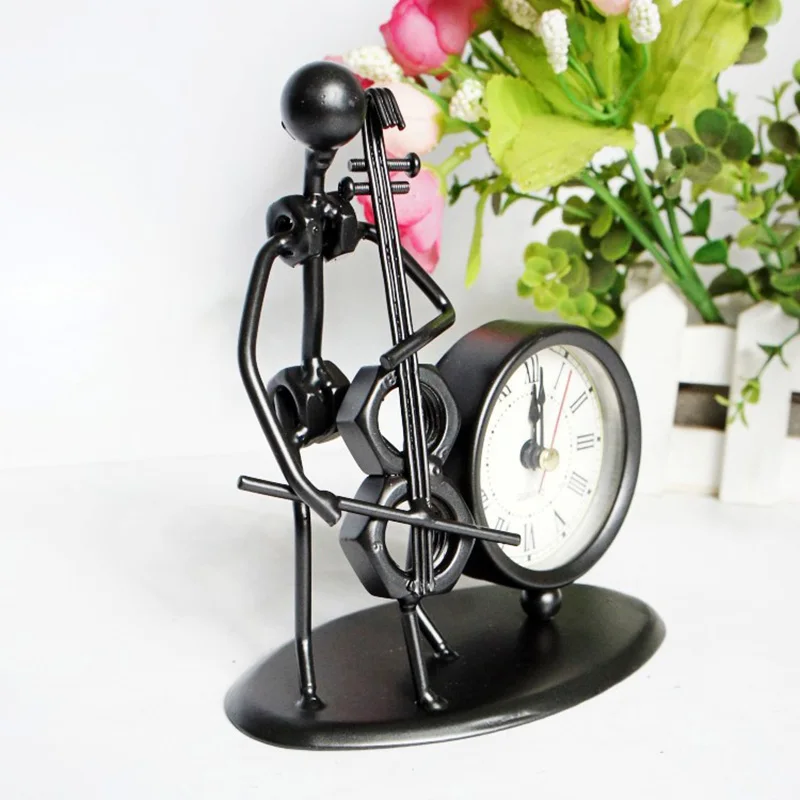 1pc Metal Model Musician Iron Clock Instrumental Furnishing Modern Miniature Gift Souvenirs Art Craft Collections Decoration NDD | Дом и сад