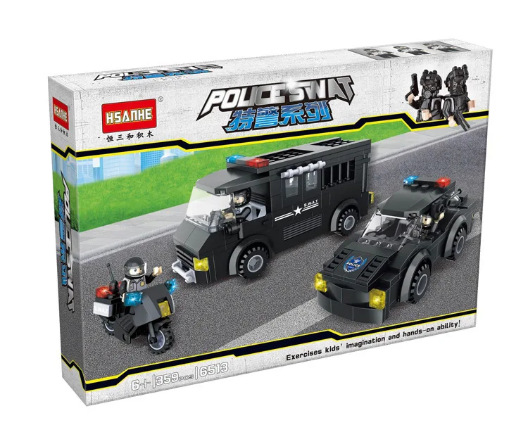 

Interesting children's toy bricks, compatible with Legoes special police patrol, vehicle model, children's intellectual blocks