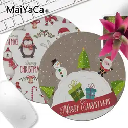 MaiYaCa милый Рождественский фон DIY Дизайн Шаблон игра круглый коврик для мыши Аниме Мягкие аксессуары игровой коврик как подарок на Рождество