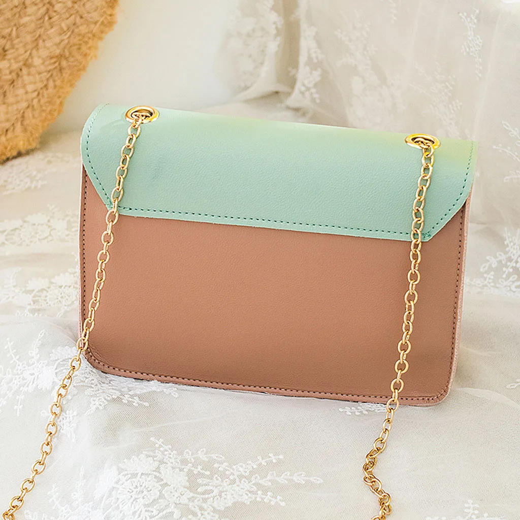 Фил магазин сумок Женские Модные контраст Цвет сумка с ручками цепочками Сумка