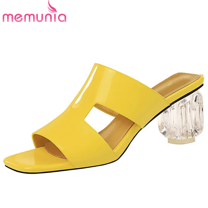 

MEMUNIA 2019 wholesale big size 40 women sandals open toe high heels shoes solid colors sexy party wedding shoes women slipper