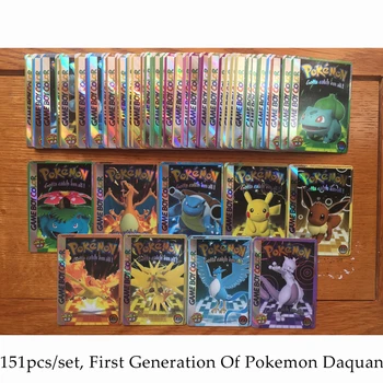 

Pokemon GBC Cover Flash Card NS Platform 3D Pikachu Version Engraving Style Classic Plaid Flash Card Collection Gift Kids Toys