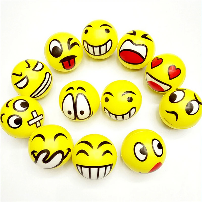 1Pc Squeeze Emoji Faces Ball Finger Hand Exercise Autism Stress Relief