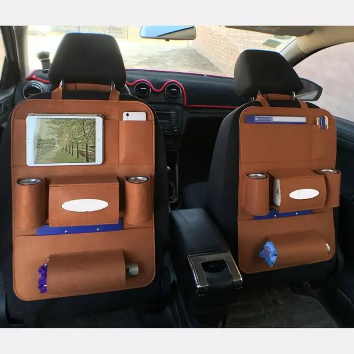 Автомобильная сумка для хранения на заднее сиденье бутылка журнал ткани Еда телефон органайзер для автомобиля крышка заднего сиденья мульти-карман держатель VS998