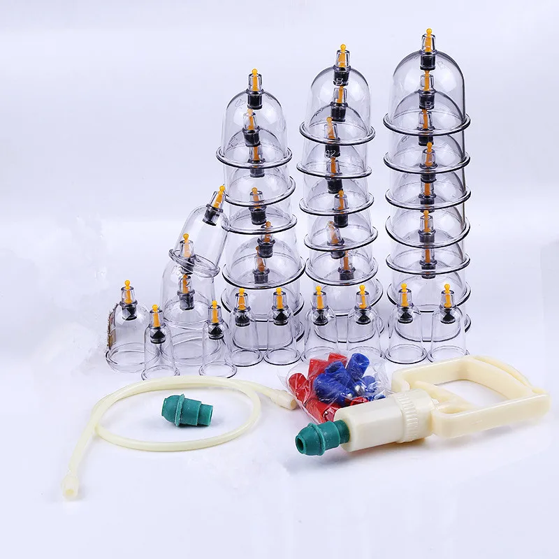 32 pieces Suction Cups jar Acupunture Vacuum Cupping Set Massager plastic vacuum suction therapy cupping set cans for massage