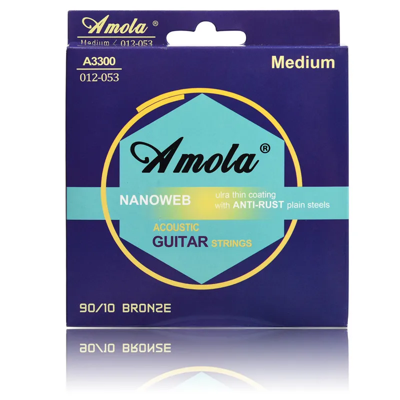 Струны для акустической гитары Amola 012-053 A3300 90/10 бронзовые струны аксессуары
