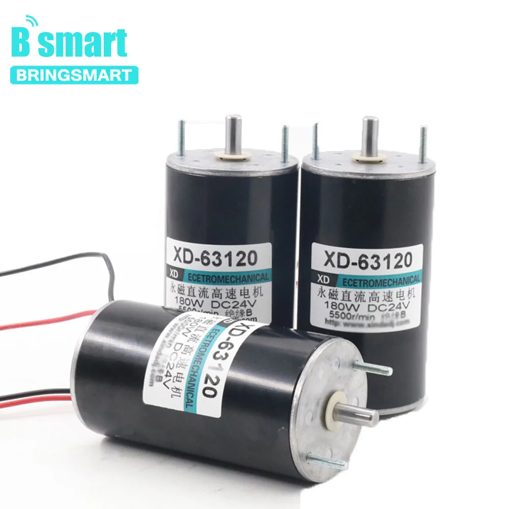 Bringsmart SR-63120 12-24 в пост вольтового источника электропитания постоянного тока 180 Вт высокой мощности Скорость мотор 2000/4200 об/мин Cw/ccw низкая Шум Скребок Печать Micro сверлильный станок, газонокосилка