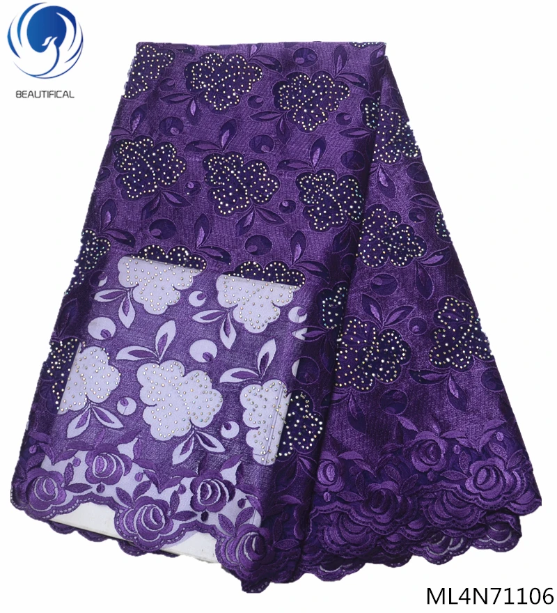 

Beautifical french net laces fabrics with rhinestones 2019 african blue tulle lace fabrics for women dress 5yards/lot ML4N711