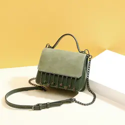 Для женщин кожаные сумочки Сумка Bolsos Mujer De Marca Famosa 2018 кисточкой дамы руки Сумки Carteras Mujer De Hombro