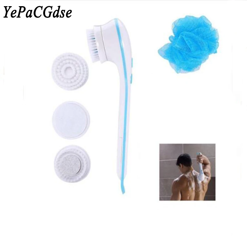 5 in 1 Electric Bath Brush With Massage Shower Cleaning Back Scrubber Massager Bath Brush Sponge