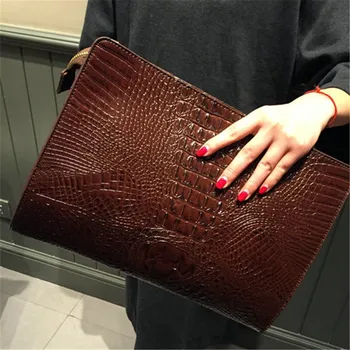 New Brand Crocodile Pattern Day Clutches PU Leather Envelope Women Messenger Bag Praty Evening Bag Handbags Purses fashion crocodile pattern women s bag brand design envelope day clutch bag pu leather big purses and handbags