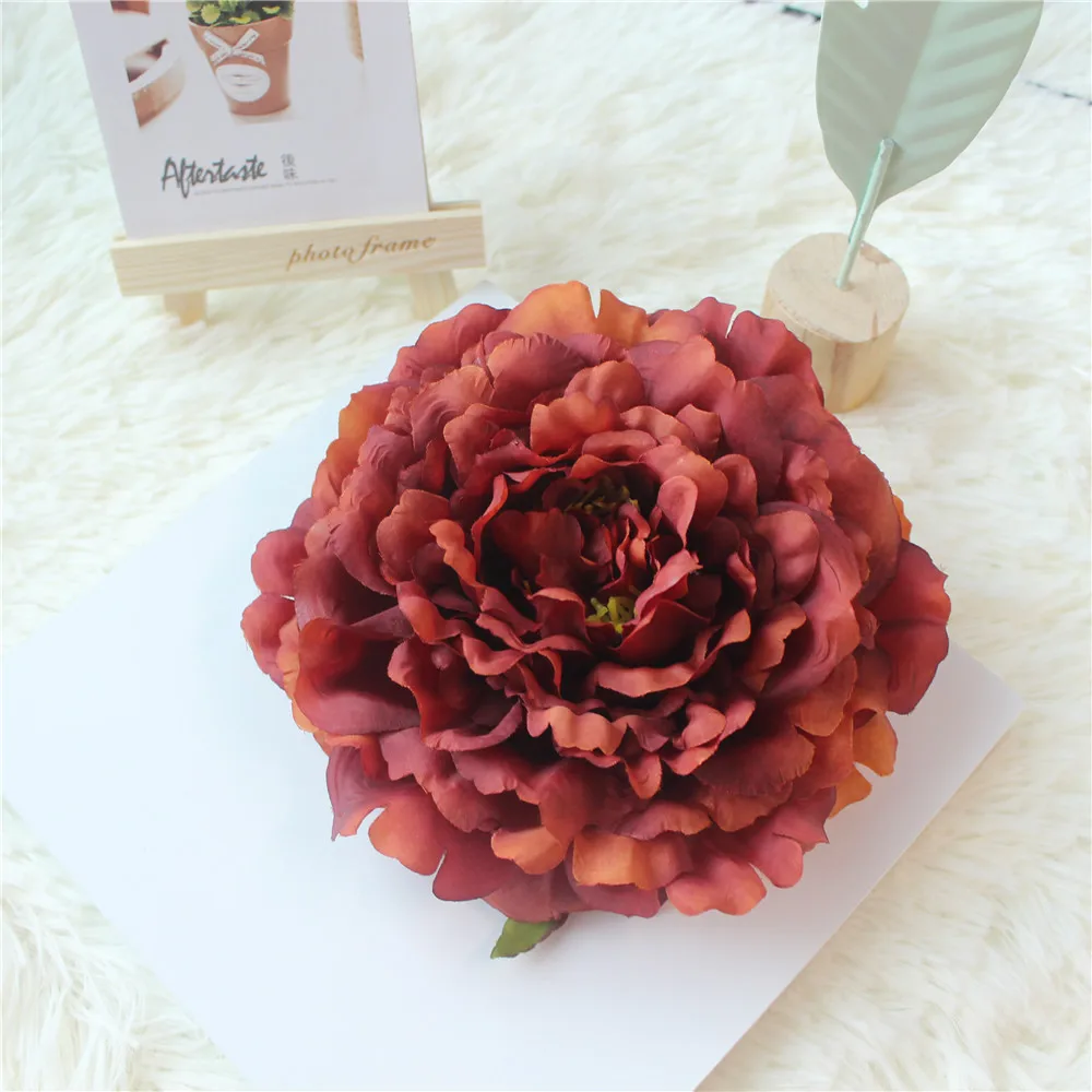 Big Rose Artificial Flower Head White Peonies Silk Red Artificial Flower Heads Wedding Flower Wall Garden Decoration  (67)