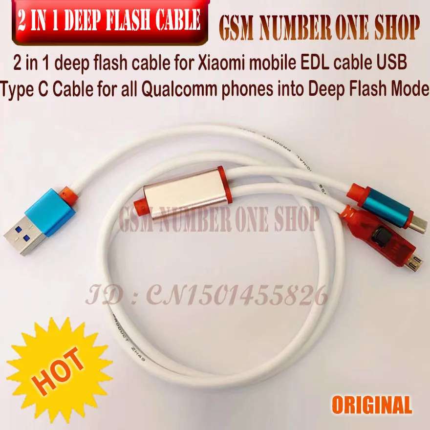 

2 in 1 deep flash cable for Xiaomi mobile EDL cable USB Type C Cable for all Qualcomm phones into Deep Flash Mode
