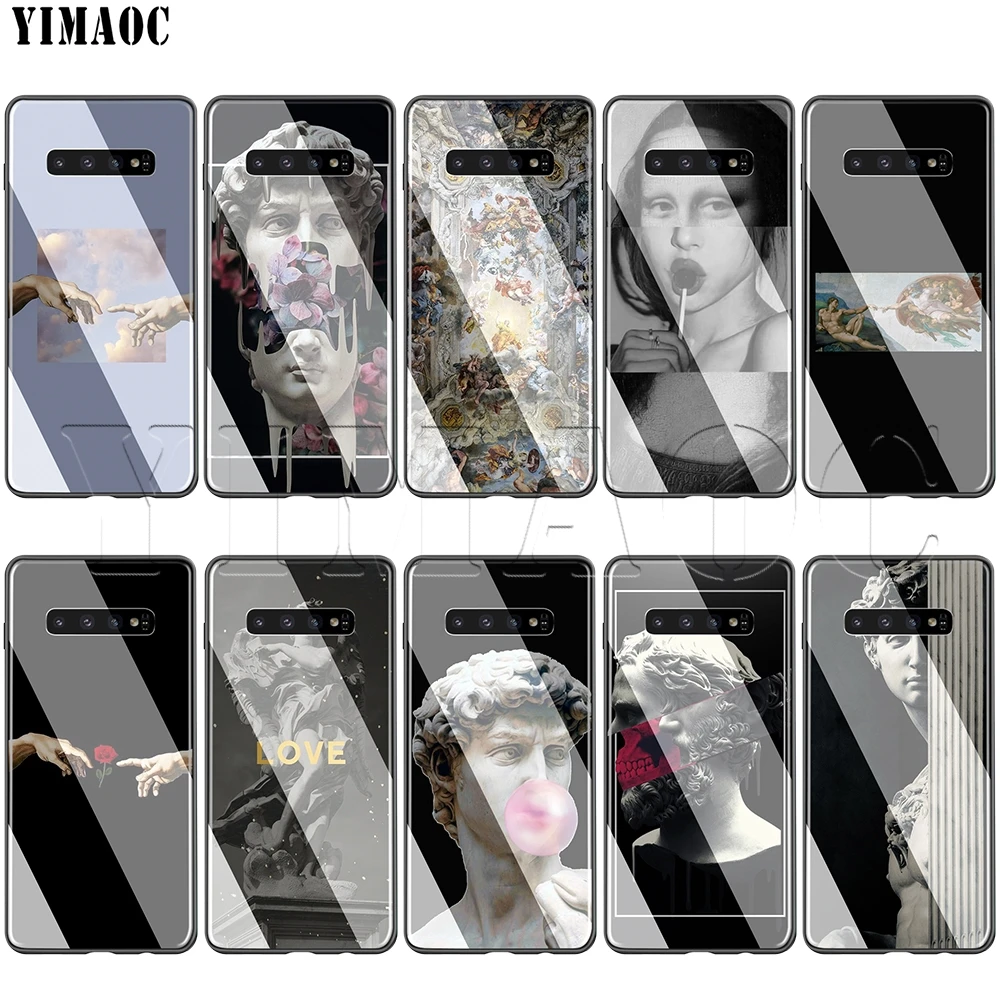 

YIMAOC Michelangelo Art Statue Aesthetic Glass Case for Samsung Galaxy S7 S8 S9 S10 Plus Note 8 9 10 A50 A20 A10 A70