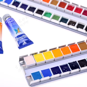 

Italian Maimerbiu watercolor paint 24color 2ml lattice distribution Meri blue Humming bird packaging easy to dissolve watercolor