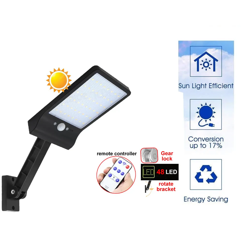 

48 LED 800 LM Solar Lamp Flood Light Floodlight IP65 Waterproof Outdoor Wall Garden Square Spotlight street s Lamps