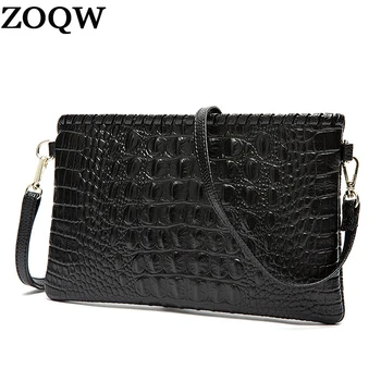 

ZOQW 2018 Genuine Leather Women Clutch Bag Real Skin Cowhide Envelope Women Messenger Bags Purses and Handbags Sac A Main WYQ710