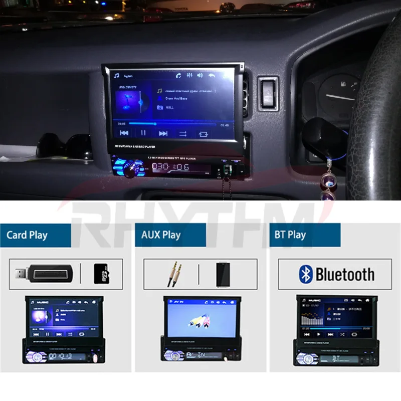 Универсальный 1din " автомобильный Радио Стерео Bluetooth Авторадио gps автомобильный мультимедийный плеер HD сенсорный экран AUX-IN MP3/FM/USB резервная камера