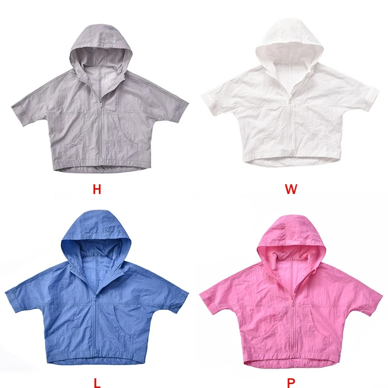 Summer Kids Boys Girls Sun Protection Clothing Leather Windbreaker