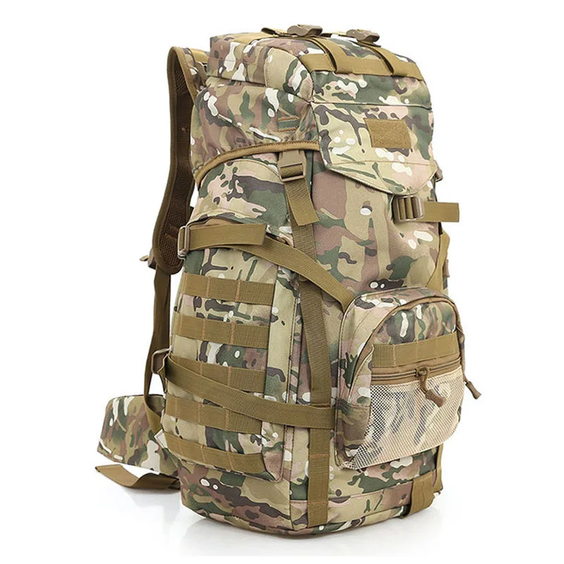 Molle 60L походный рюкзак, тактический военный рюкзак, большой водонепроницаемый рюкзак, камуфляжная походная сумка на плечо - Цвет: CP camouflage