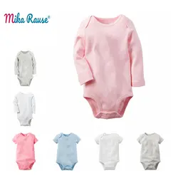 Для новорожденных одежда для малышей Детские Боди bebes Мальчик тела для маленьких девочек Хлопковый костюм боди Длинные рукава одноцветное