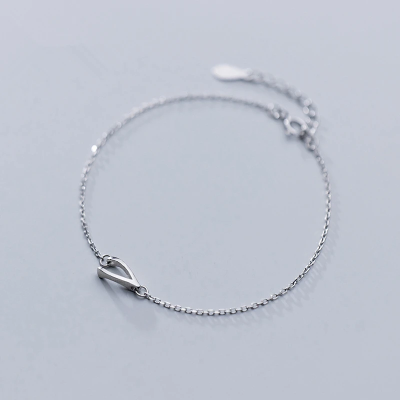 

HFYK 925 Sterling Silver Bracelet 2019 Letter V Bracelets For Women 925 Silver Jewelry bracelet femme joyas de plata 925 pulsera