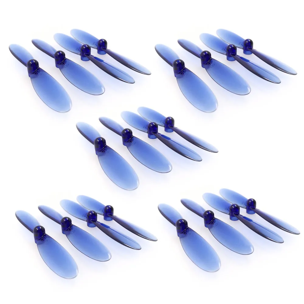 

F-Cloud for Hubsan X4 H107L H107C H107D Series 20pcs RC Transparent Blue Propeller Quadcopter Propeller Blade 55mm propeller