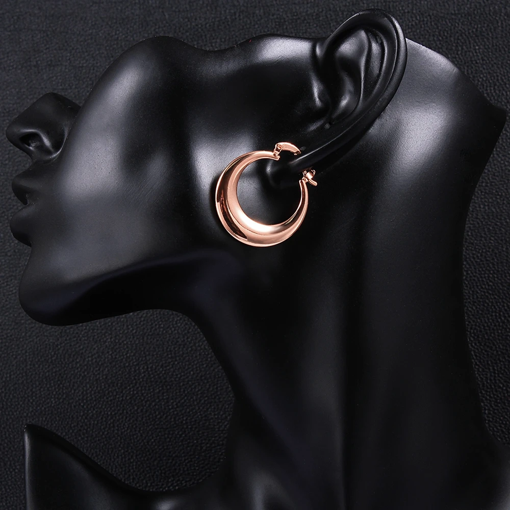 Rose gold moon shape hoop earrings (5)