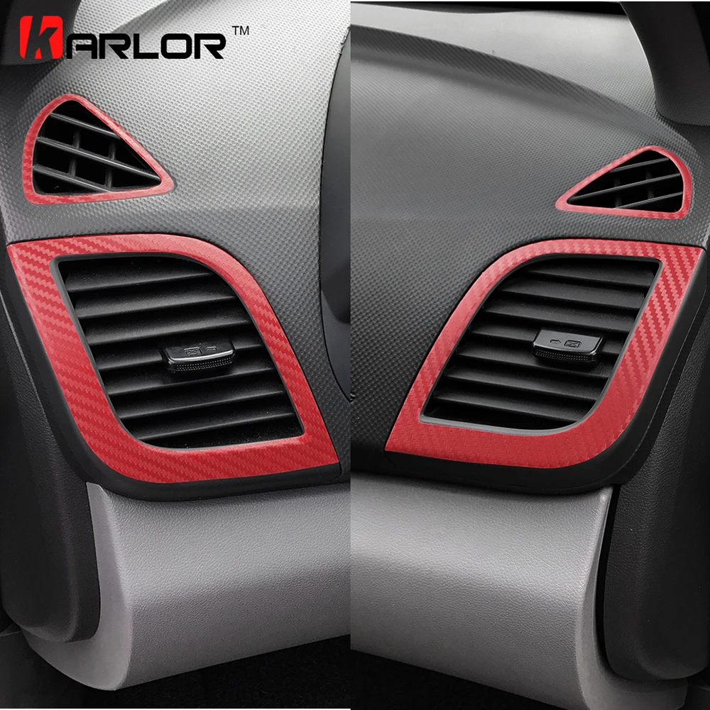 

Air Condition Outlet Panel Carbon Fiber Protection Film Stickers Cover Decals Car Styling For Hyundai Solaris Verna Accessories