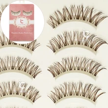 Косметика, натуральные 5 пар, макияж, накладные ресницы, ресницы для наращивания, кофе, мягкие, ручная работа, коричневые