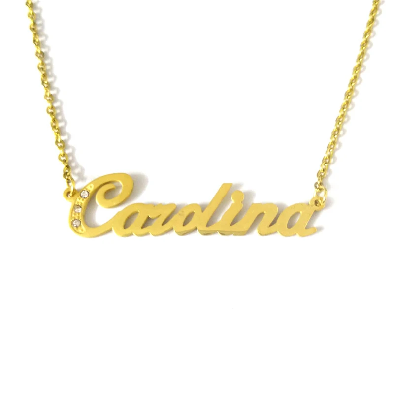 

FairLadyHood Carolina Name Necklace Custom Personalized Name Necklace Women Men Necklaces & Pendants