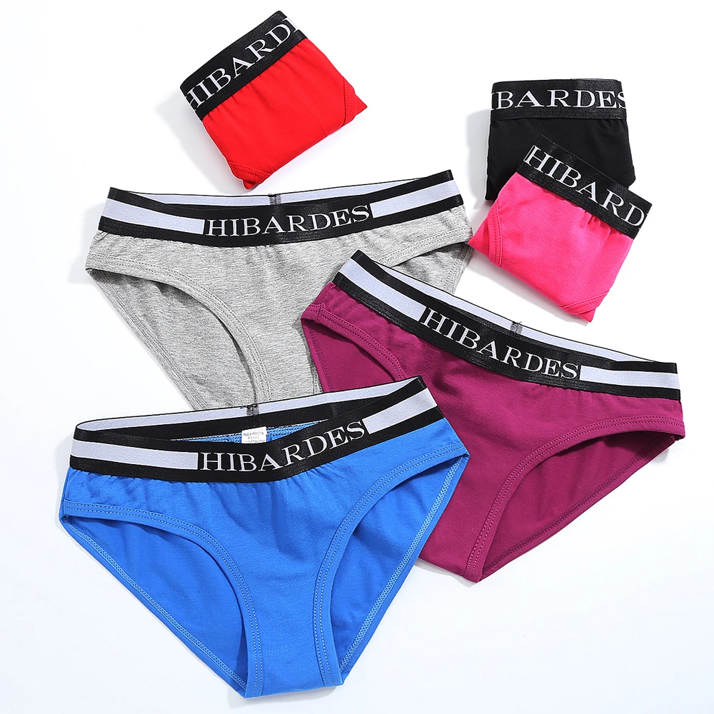 

6 pcs/lot Women's Intimates Panties briefs sexy lingerie cotton Black Belt Women Bikinis size S-XL