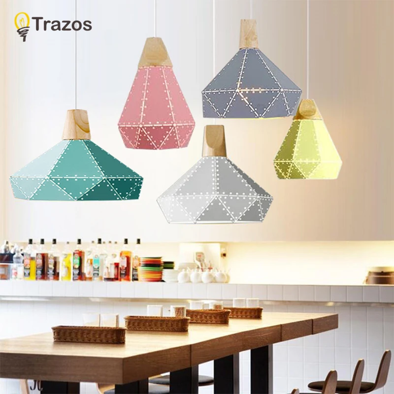 

Modern LED Pendant Lights Wooden Iron Shade Hanglamp For Living Room/Restaurant/Kitchen Luminaire Ceiling Fixtures Home Lampen