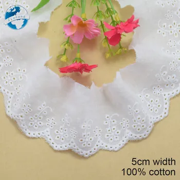 

5cm width 100% Cotton embroid lace sewing ribbon guipure trim african lace fabric warp knitting DIY Garment Accessories #3163