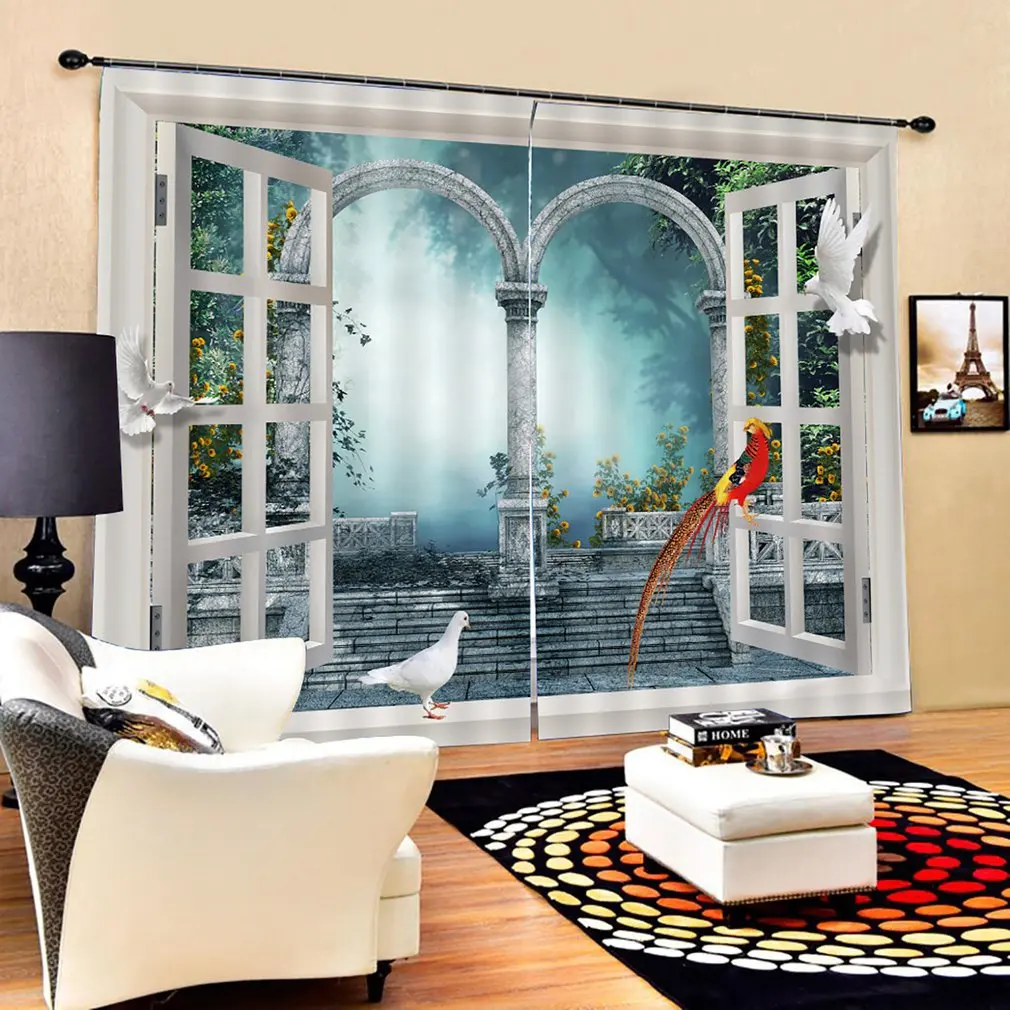 140x100 см современные дизайнерские занавески с пейзажным узором для дома, кухни, гостиной, спальни, занавески для украшения окон