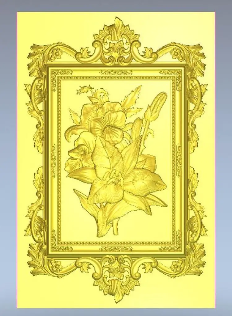 

3d model relief for cnc in STL file format Panno_Flowers